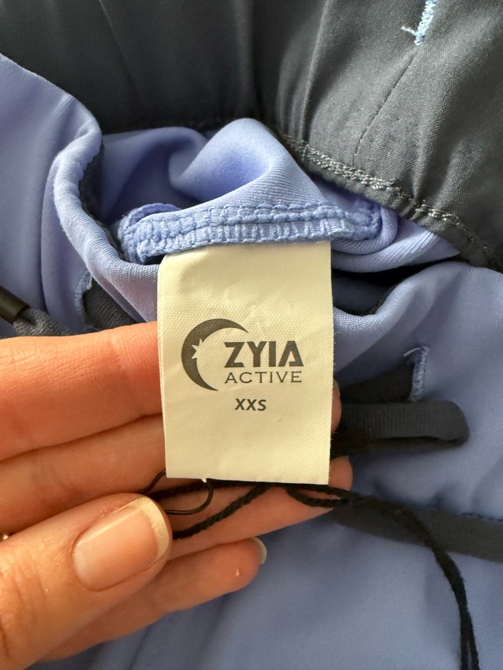 Zyia Active Women’s Athletic Drawstring Shorts in Periwinkle Blue - Picture 4 of 4